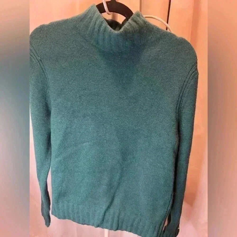J Crew Wool Alpaca Blend Sweater Green Size Large - Picture 2 of 5